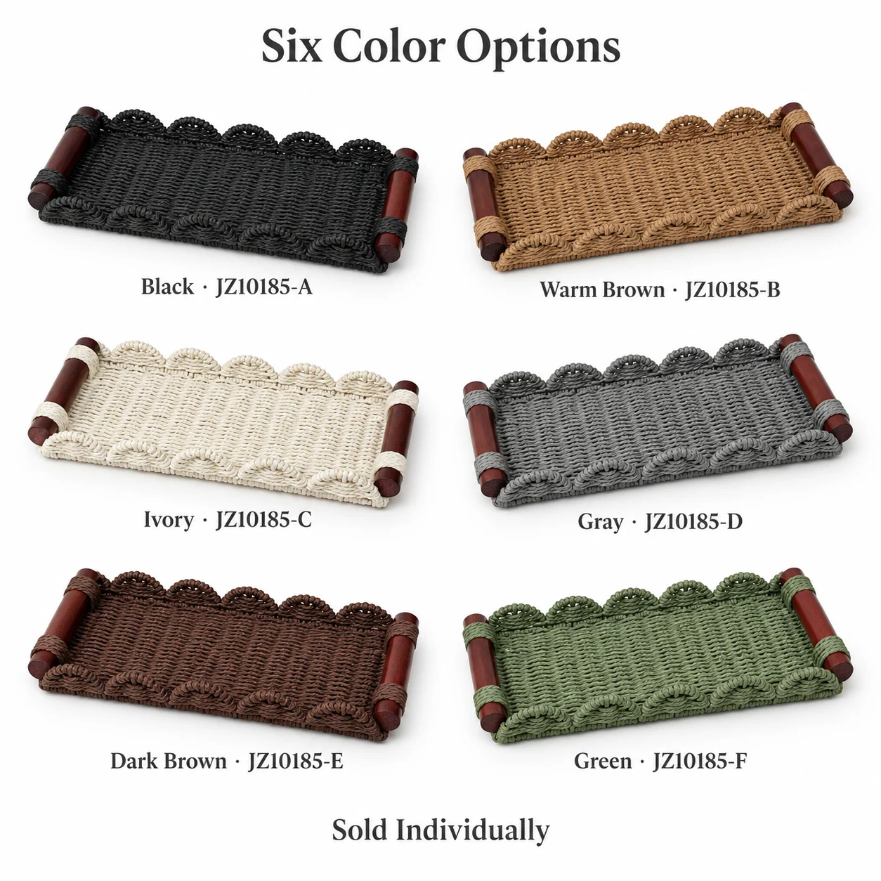 Six JZ10185 color options with individual SKU references